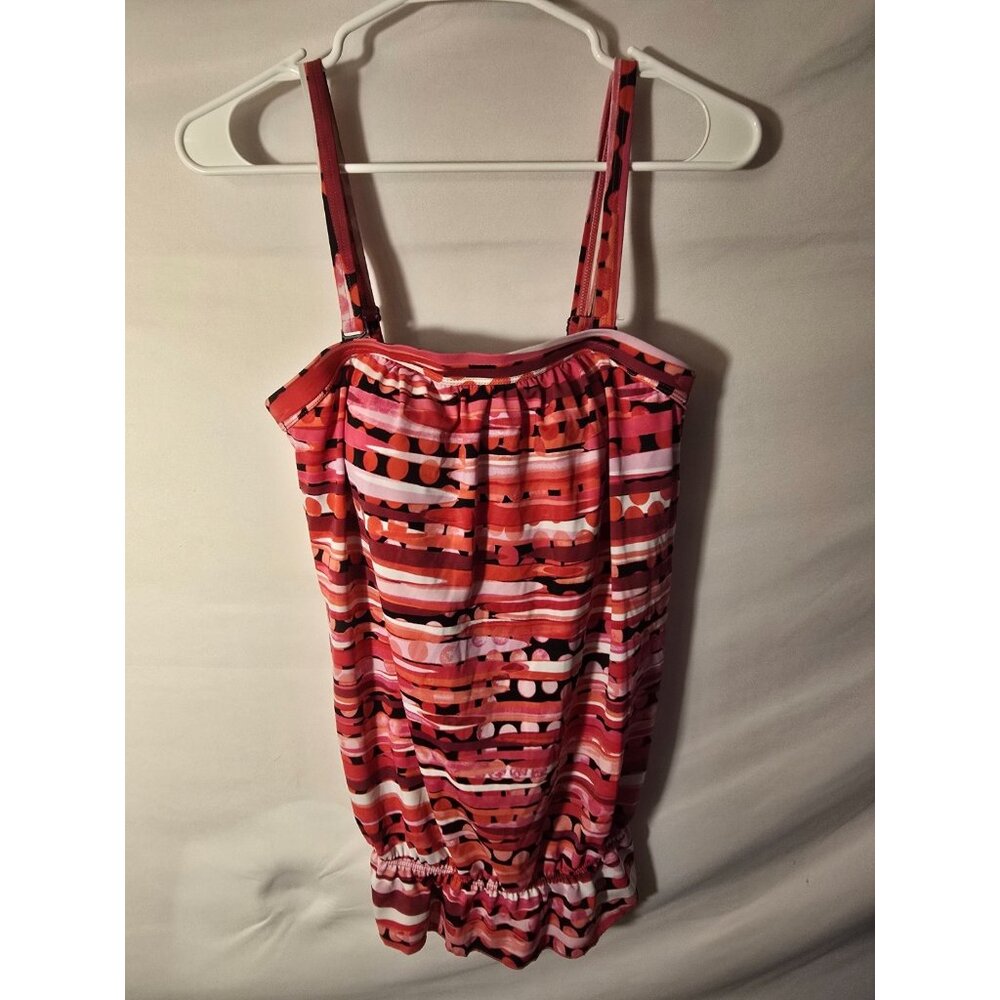 Modest Women’s Swimsuit Top Tankini 12 Large Built In Bra Pink‎ Boho Cottage